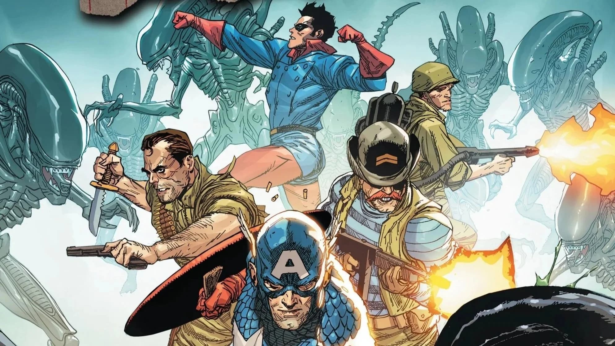REVIEW: There’s a Whole Lot of Red Alongside the White & Blue in Alien vs Captain America #2